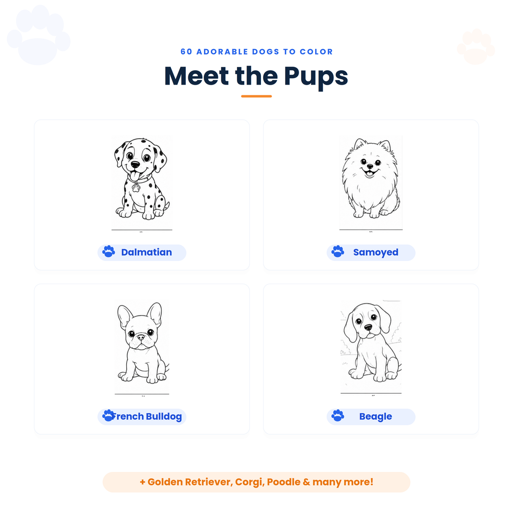 Paws & Friends Coloring Book – Volume 1