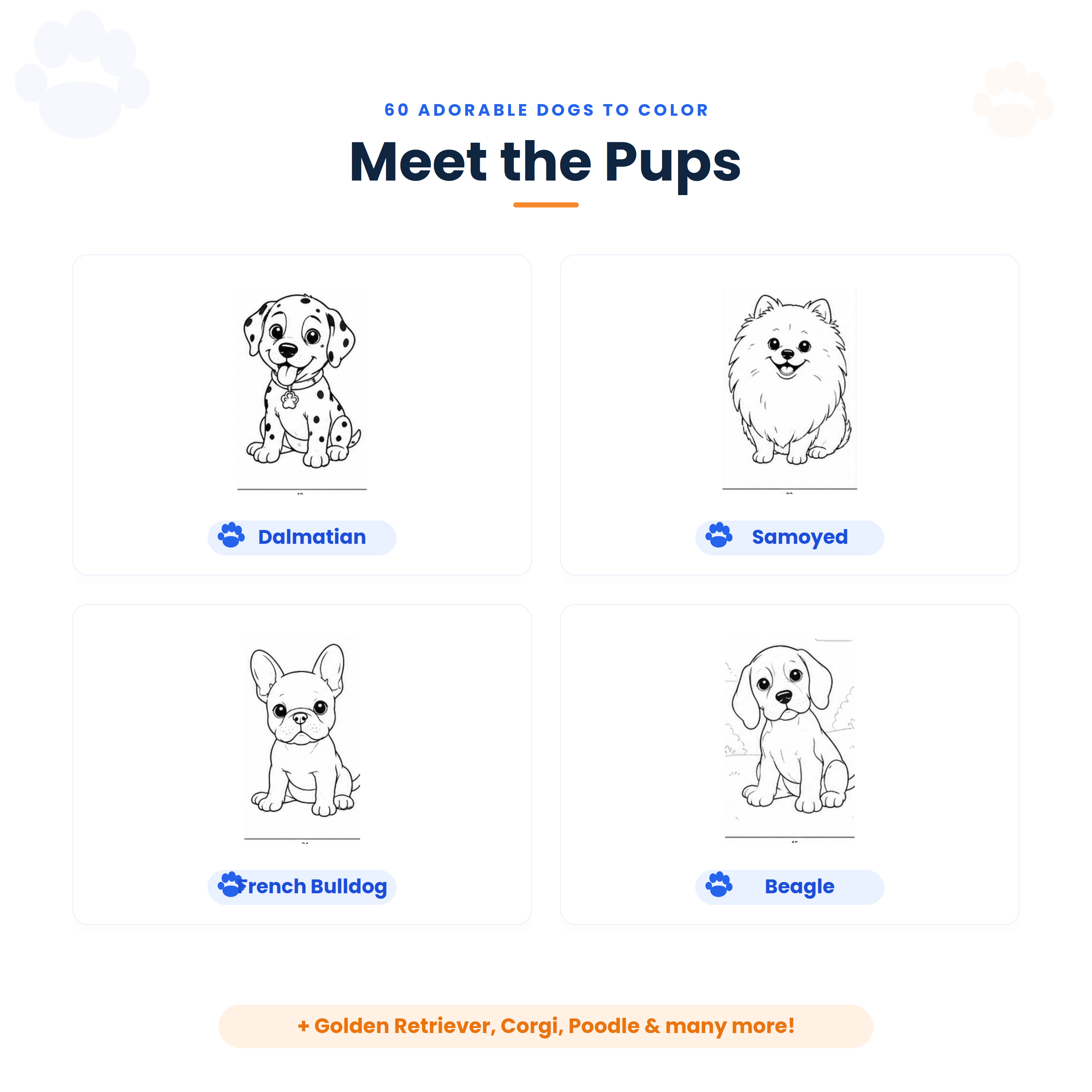 Paws & Friends Coloring Book – Volume 1